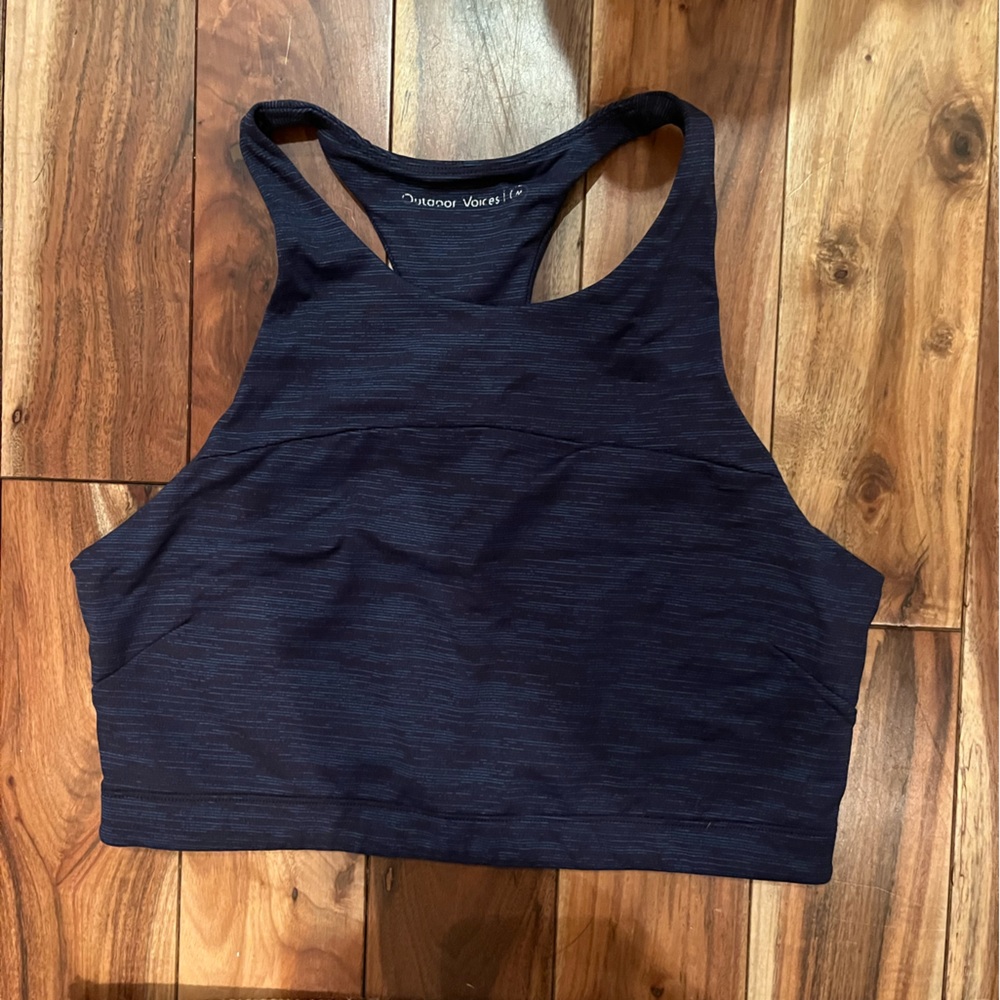 Navy tech sweat crop top Outdoor Voices